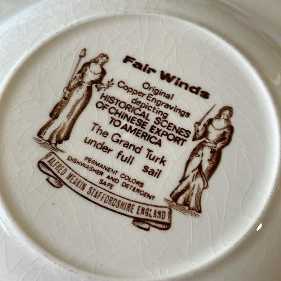 2 Alfred Meakin Fair Winds Staffordshire England Brown european soup bowls - Picture 8 of 10